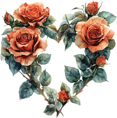 Beautiful bouquet of red roses, a symbol of love and romance, isolated on a clean white background