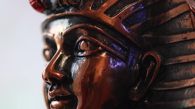 Metal statue statue of the pharaoh close -up