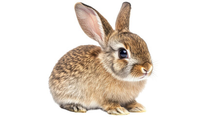 Obraz premium Brown rabbit with large ears isolated on a transparent background