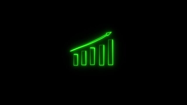 Double exposure of graph, stock display and rows of coins for finance and banking concept.up and daun graph on 4k motion video
