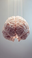 Brain puppet concept with strings controlling intelligence