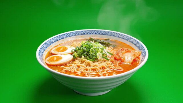 Korean Ramen Bowl on Chroma Green Full View