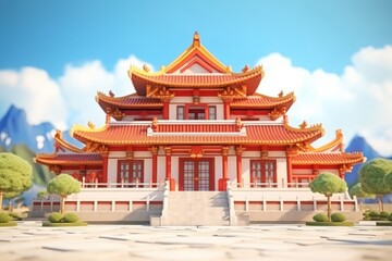 Obraz premium Temple architecture tradition building.