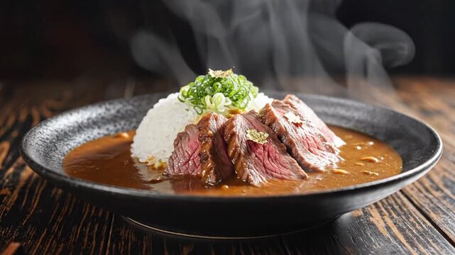 Delectable Culinary Artistry: An artistic presentation of a meticulously crafted dish with savory elements and visually enticing composition. 