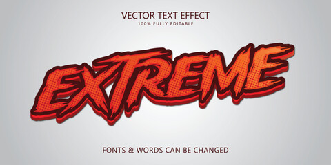 Extreme editable text effect, Modern 3d text style © wintoko