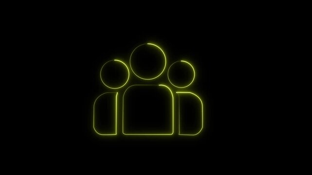 the Group people  icon  animation sabre videoconferencing men    people.parents neon icon. all Family ......
