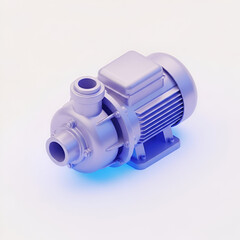 Industrial Water Pump Isometric 3D Render for Plumbing and Engineering Designs