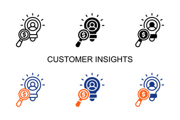 Customer Insights Icon Multi Style Vector Illustration