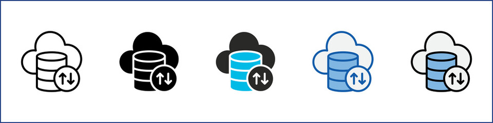 Cloud Storage Single Icon Multistyle