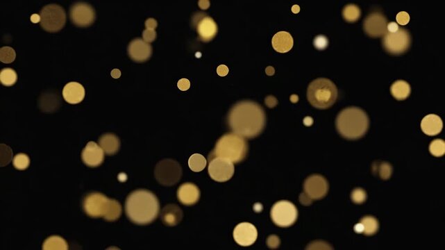  Bokeh-Punkte auf schwarzen Hintergrund &ndash; eleganter, festlicher Lichteffekt	