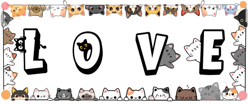 meowing cat seamless patern 007 - 1