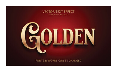 Golden editable text effect, Luxury gold text style