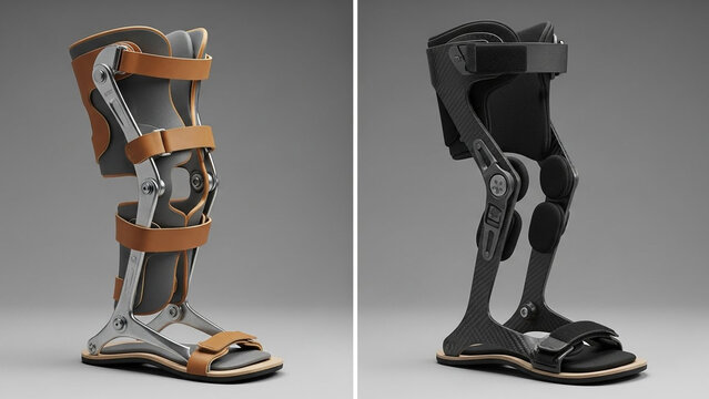 Innovative leg braces offer support and mobility, showcasing modern orthopedic technology for enhanced rehabilitation and active lifestyles, comfort focus