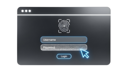 Secure User Login Interface Mockup: Biometric Fingerprint Authentication Web Design