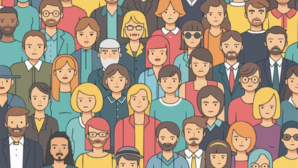 Diverse group of people representing community and togetherness in a crowd.