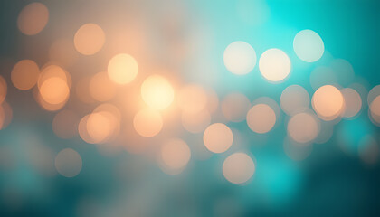Abstract Vibrant Bokeh Background with Smooth Orange and Aqua Blue Gradient Transition.