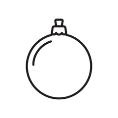 Christmas Ornament Ball Outline Icon – Festive Holiday Bauble Design for Winter Seasonal Decorations
