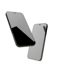 Two Smartphones with Blank Screens