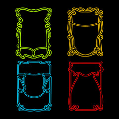 Psycedelic poster saet, vector illustration of an abstract background