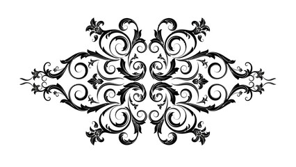 Elegant black and white floral vector ornament design for decorative elements