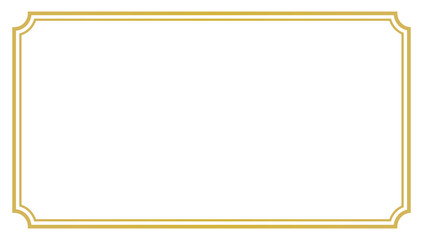 Horizontal vintage gold frame for web presentation png, Rectangle border in oriental style isolated on transparent background.