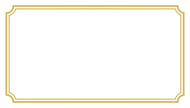 Horizontal vintage gold frame for web presentation png, Rectangle border in oriental style isolated on transparent background.