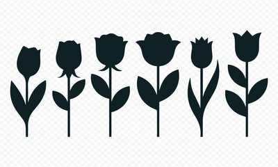 Elegant Flower Silhouettes Collection – Premium Floral Botanical Vector Set