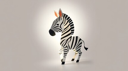 Stylized zebra illustration on white background for commercial use