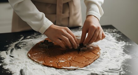 Gingerbread Baking Cutting Shapes from Dough