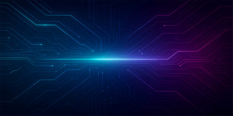 Obraz premium Abstract blue background with fractal lines, illustrating a digital technology design and light energy wave pattern for a web concept backdrop