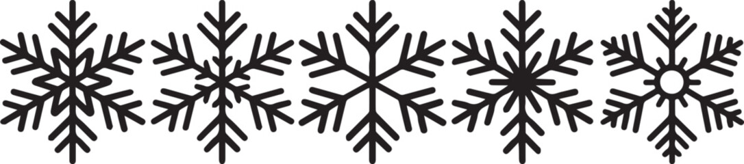 &ldquo;Simple black snowflake border pattern suitable for winter holidays and seasonal design.&rdquo;