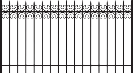 &ldquo;Decorative black wrought iron fence pattern ideal for borders, security, and design use.&rdquo;