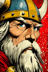 Epic Viking Warrior with Intense Gaze and Beard