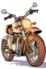 Vintage motorcycle illustration classic bike design for transportation themes
