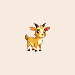 Cute Goat icon flat vector design.
