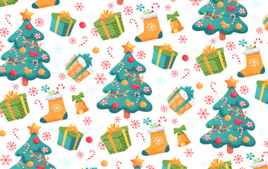 Christmas pattern vector cartoon illustration for decoration