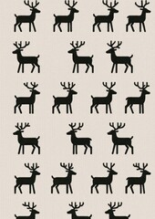 Fototapeta premium Stylish deer silhouette pattern