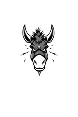 Stylized donkey head vector illustration on white background