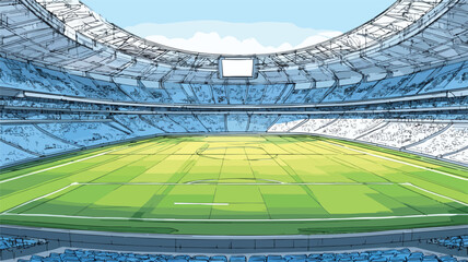 Fototapeta premium Soccer Stadium with Field Background - Professional Stock Image