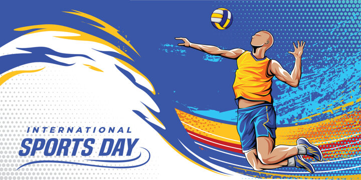 Sports Background Vector. International Sports Day Illustration, Graphic Design for the decoration of gift certificates, banners, and flyer