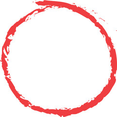 Rough red circle drawn on a white background