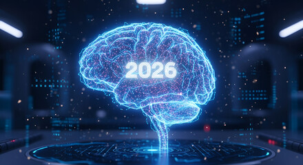 Artificial Intelligence Brain 2026 - Futuristic Technology and Innovation Concept