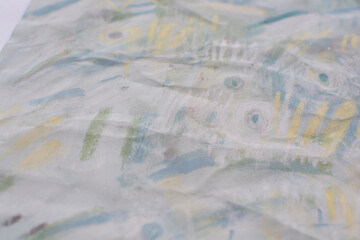 Fototapeta premium Soft winter abstract with snow textures and dry pastel marks. Hand-drawn holiday background for posters, banners and decorative seasonal design.