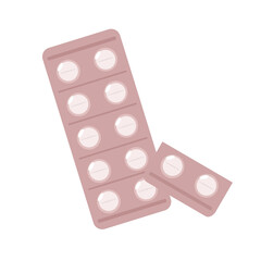 錠剤シートのシンプルなイラスト素材