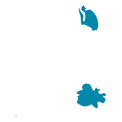 Antigua and Barbuda Map Silhouette Vector | Editable Blue Outline