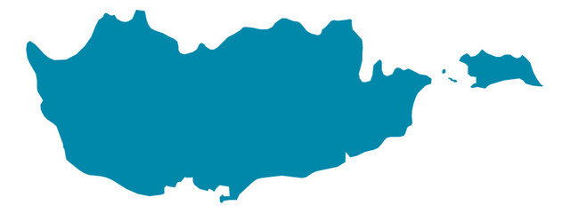 Cyprus Map Silhouette Vector | Editable Blue Outline