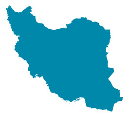 Iran Map Silhouette Vector | Editable Blue Outline