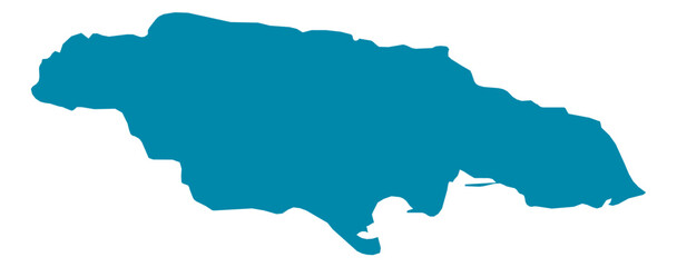 Obraz premium Jamaica Map Silhouette Vector | Editable Blue Outline