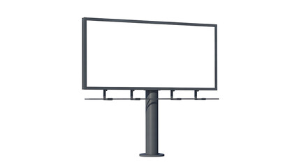Fototapeta premium Blank outdoor billboard with a large empty white screen for advertising, isolated on white background