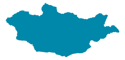 Obraz premium Mongolia Map Silhouette Vector | Editable Blue Outline